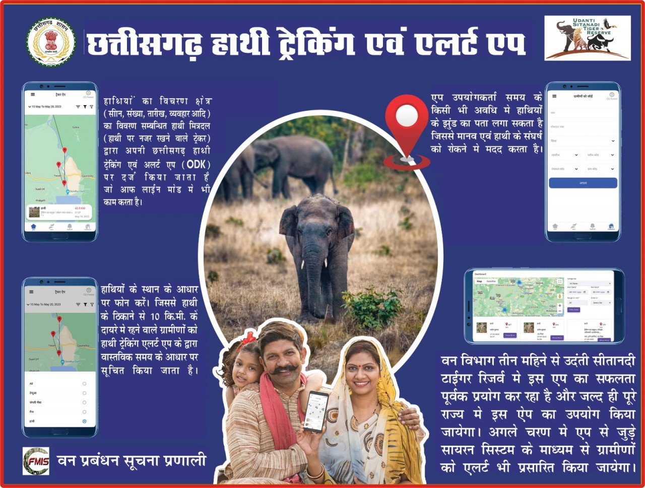 रायपुर : छत्तीसगढ़ में हाथियों के मूवमेंट की हाईटेक मॉनिटरिंग