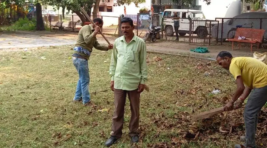 CG : कार्य योजना बनाकर की जा रही है उद्यानों की साफ-सफाई.