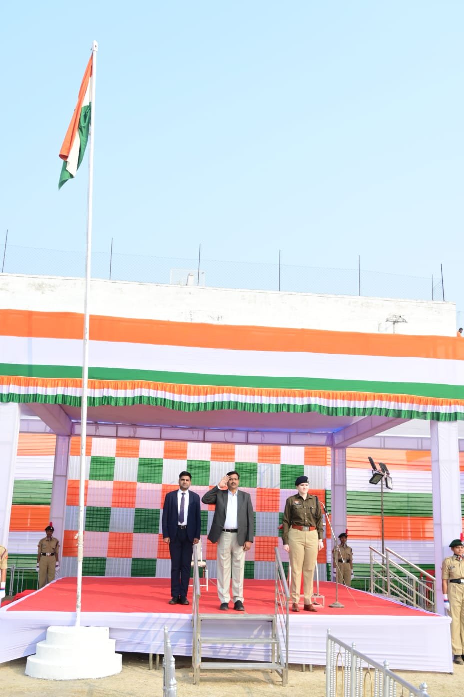 राजनांदगांव : गणतंत्र दिवस के लिए किया गया अंतिम रिहर्सल