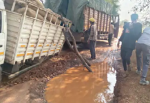 राजनांदगांव : मचानपार-खैरी रोड पर बड़े गड्ढे, वाहन के पहिए धंस रहे…