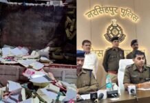 मिठाई की आड़ में शराब का काला कारोबार: नरसिंहपुर पुलिस ने गुप्त बंकर से पकड़ी 50 लाख की अवैध खेप, दो गिरफ्तार