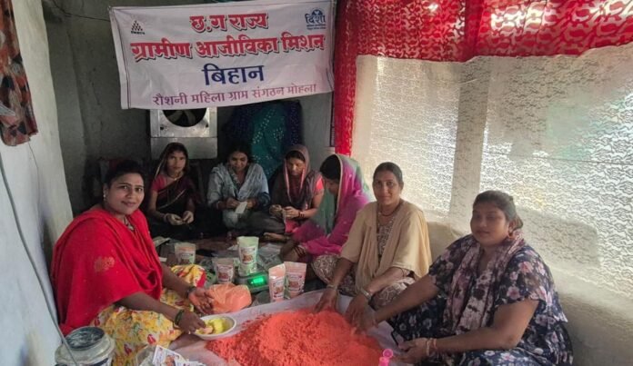 मोहला : रंगों का पर्व होली होगा महिला समूह के हर्बल गुलाल से सराबोर, महिलाएं होगी आर्थिक रूप से सशक्त
