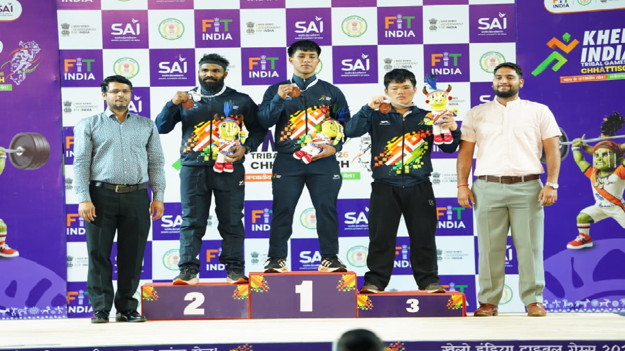 CG : खेलो इंडिया ट्राइबल गेम्स-2026 : वेटलिफ्टिंग में 71 किग्रा वर्ग में सिल्वन बेह्रोथाटलो का स्वर्णिम प्रदर्शन …
