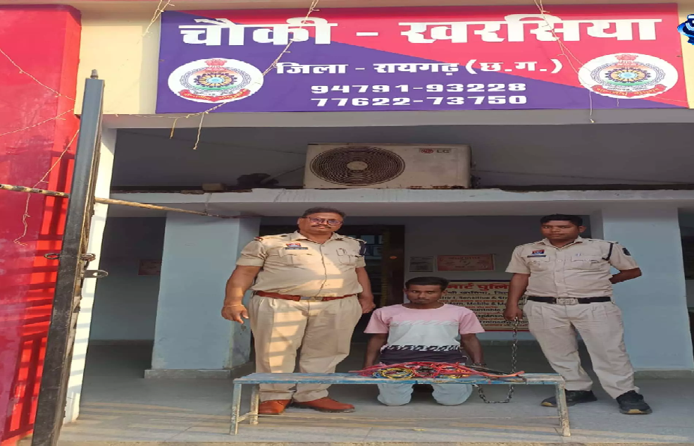 CG: केबल तार और लोहे के एंगल चोरी का आरोपी गिरफ्तार, सामान बरामद …